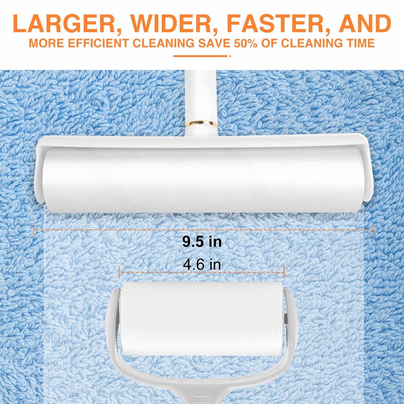 LINSIRON Large Lint Roller Pet Hair Remover 540 Adhesive Sheets Rollers 9.45 Extra Sticky Dog Cat Adjustable Handle 7.9-47.6 Inch, 6 Replaceable Rolls 90 Sheets Each, 3 Extension Rods for 4 Heights - Image 4